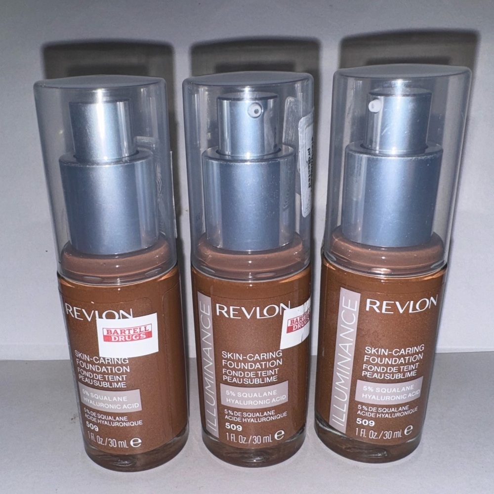 x3 Shade 509 SANDALWOOD - REVLON Illuminance SKIN-CARING Foundation -X3 Bottles